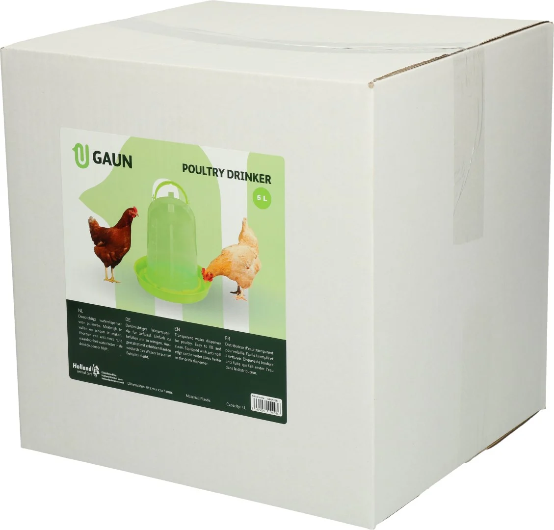 Abreuvoir pour poules en plastique transparent vert citron 5 l – Gaun – Image 3