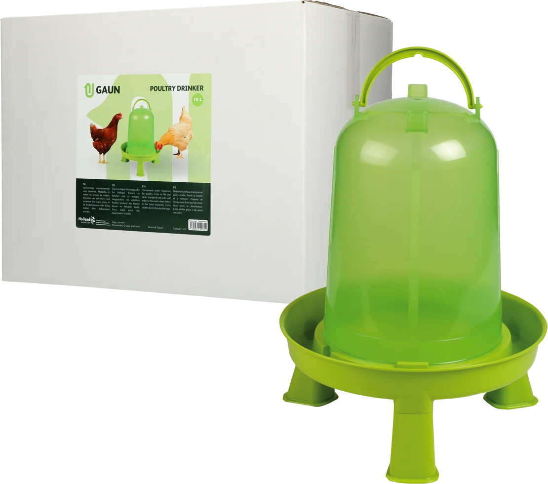Abreuvoir pour volailles sur pieds, vert citron 10 l – Gaun – Image 1