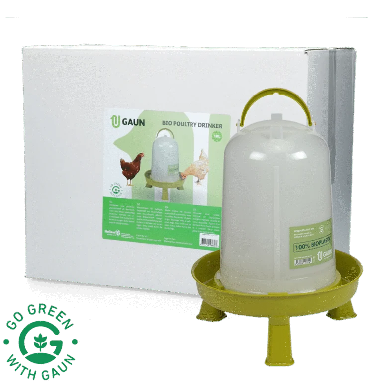 Abreuvoir pour poules sur pieds en plastique recyclé vert citron, 10 l – Gaun Bio