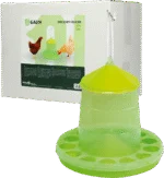 Tour d’alimentation pour volailles en bioplastique transparent, vert citron, 2 kg – Gaun Bio Green Lemon