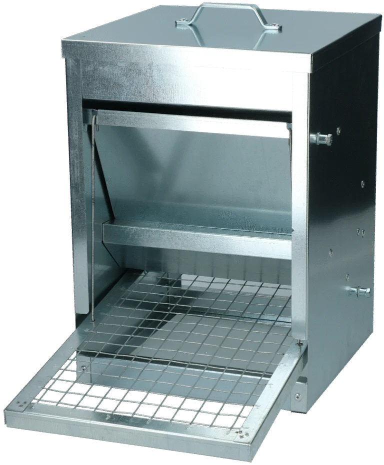 Mangeoire pour poules en métal galvanisé avec grille, 5 kg – Gaun