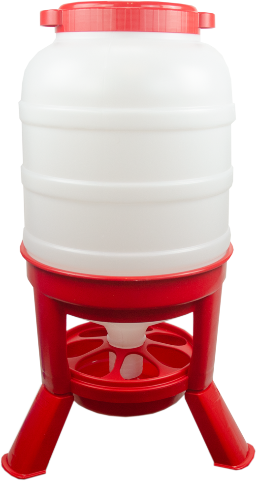 Voertoren voor Pluimvee op Pootjes, Rood, 40 l – Gaun Hopper Mangeoire tour pour volailles sur pieds, rouge, 40 l – Gaun Hopper