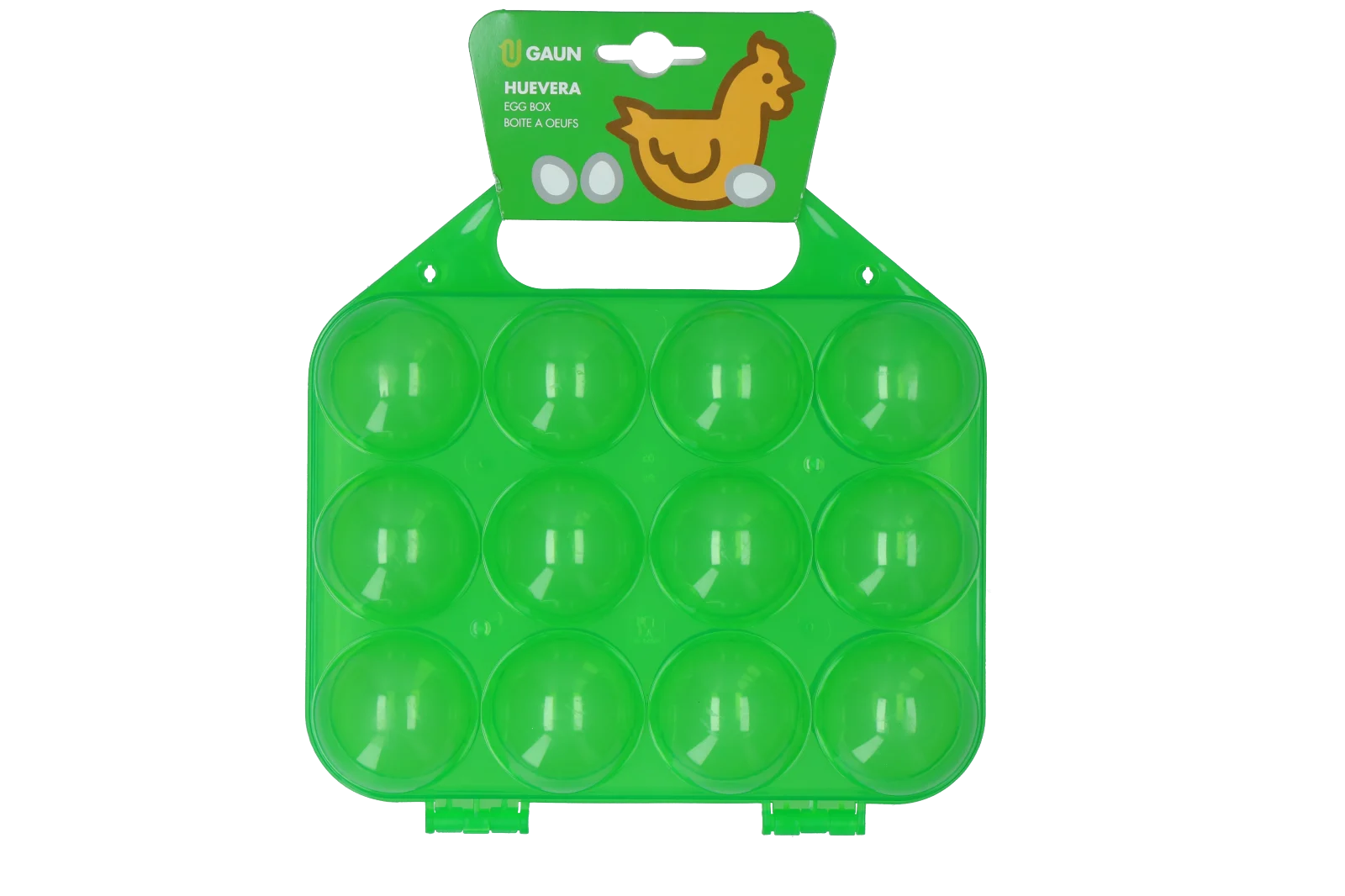 Plateau à œufs pour 12 œufs, vert citron, 18 x 13 cm – Gaun – Image 1