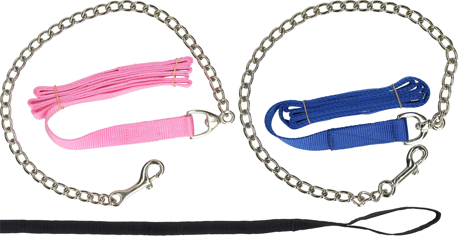 Longe avec chaîne, noire, 250 cm – Image 1