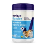 Lingettes nettoyantes pour l’arrière-train des chiens et des chats, 75 unités – Glandex Wipes