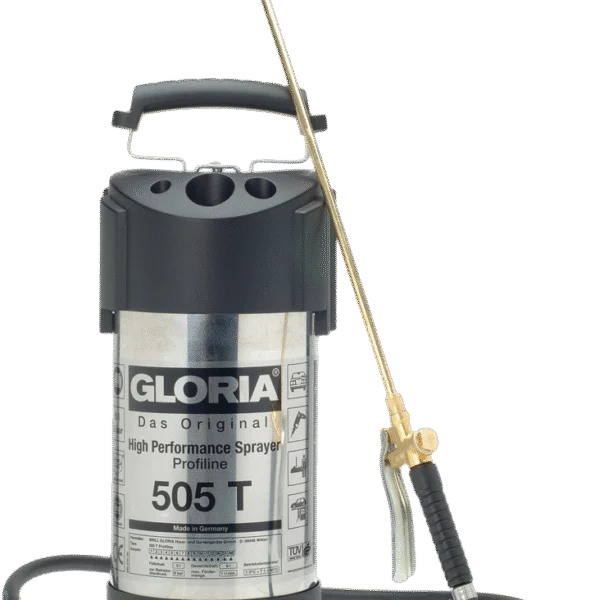 Pulvérisateur à pression en acier inoxydable avec manomètre, 5 l – Gloria 505T Profiline