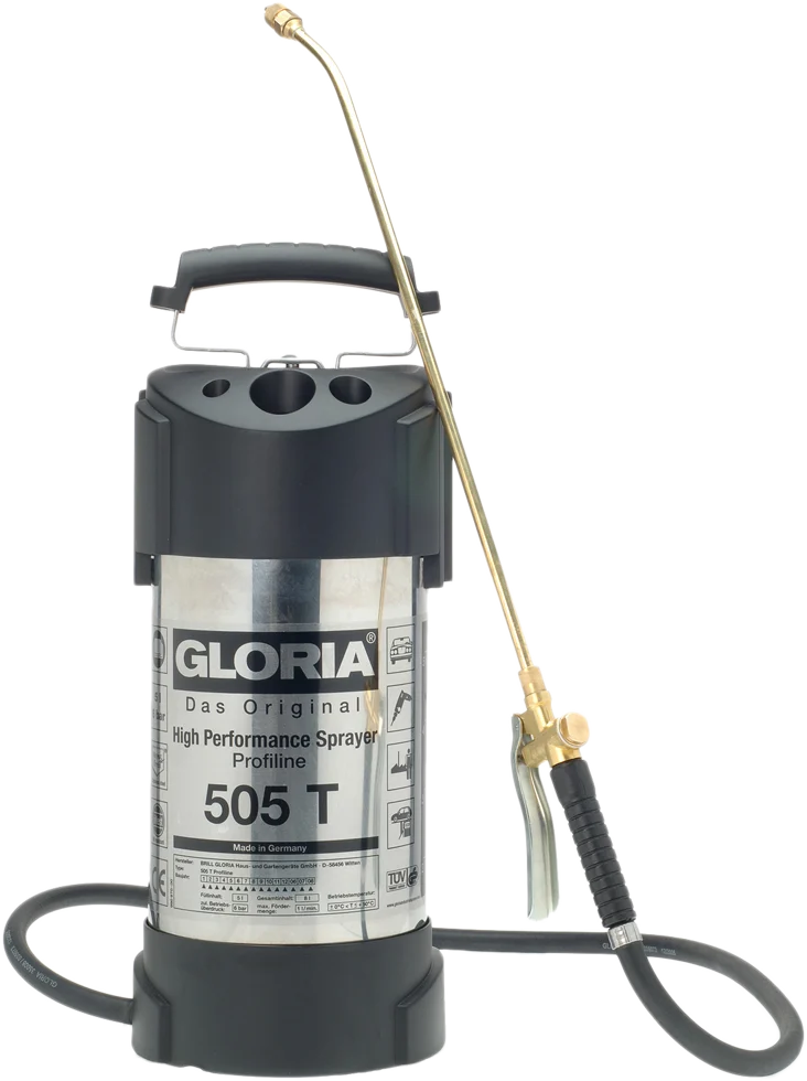 GLOR05000.png Pulvérisateur à pression en acier inoxydable avec manomètre, 5 l – Gloria 505T Profiline – Image 1