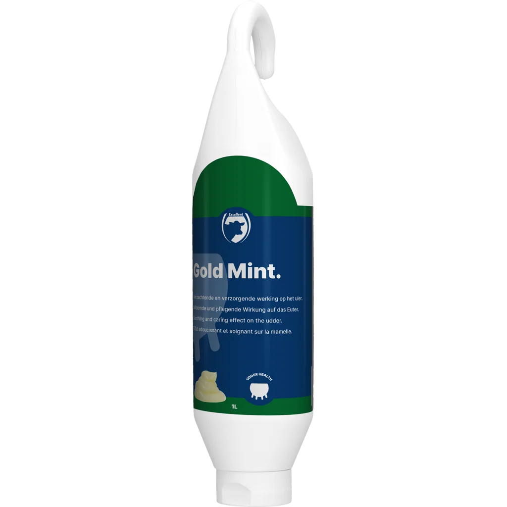 Gel pour la mamelle des vaches laitières à l’huile de menthe poivrée, 1 l – Excellent Gold Mint – Image 1
