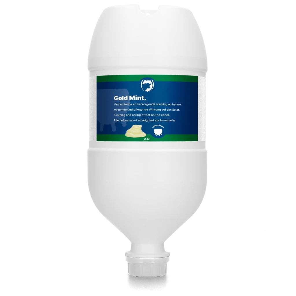 Gel pour la mamelle des vaches laitières à l’huile de menthe poivrée, 2,5 l – Excellent Gold Mint – Image 1