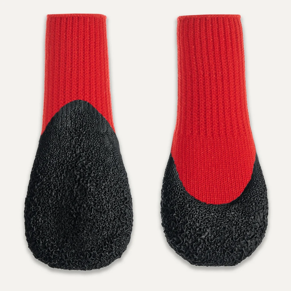 Chaussures imperméables pour chien avec semelle en caoutchouc, 4 pièces, XXL, rouge et noir – Goo-eez Lites – Image 1