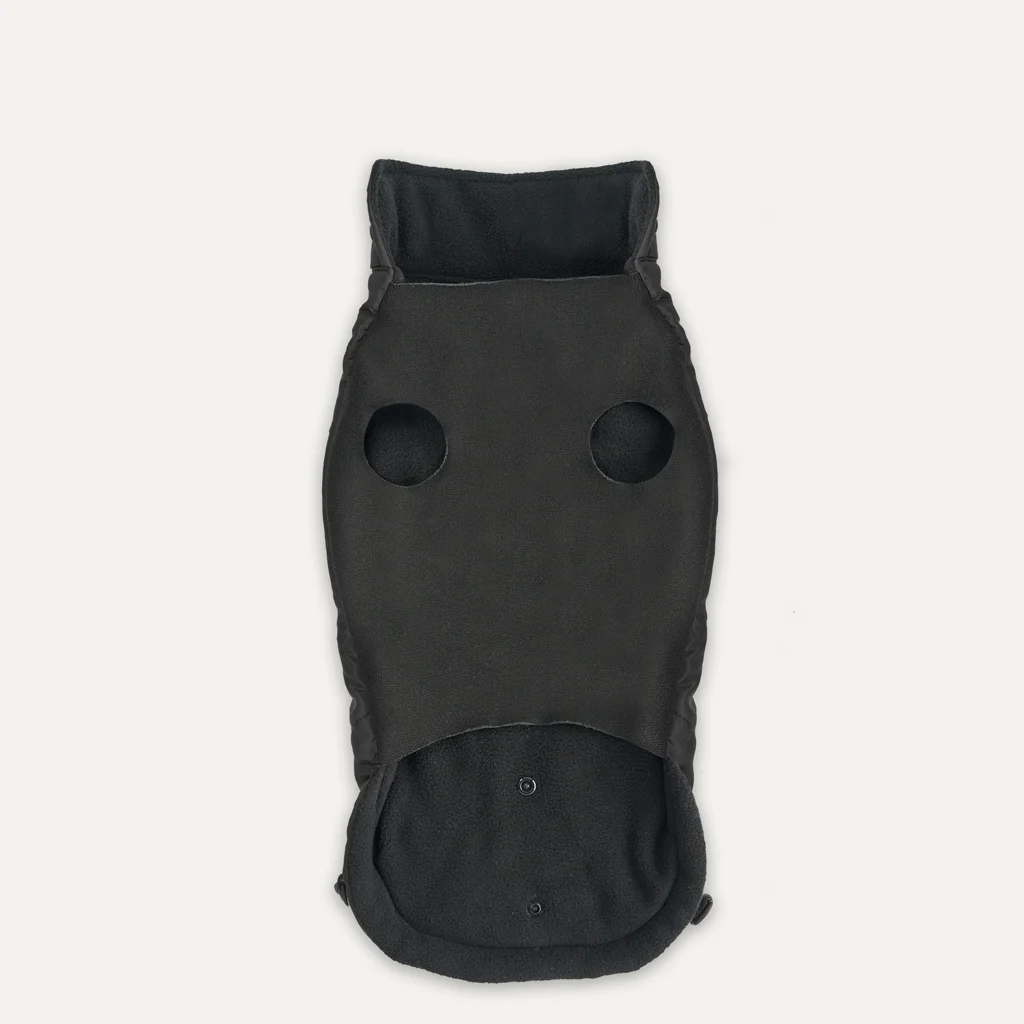 Manteau pour chien avec doublure en peluche et extérieur déperlant, taille XXS, noir – Goo-eez Mock Neck Signature Wrap Jacket – Image 5