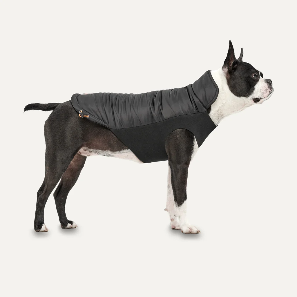 Manteau pour chien avec doublure en peluche et extérieur déperlant, taille XL, noir – Goo-eez Mock Neck Signature Wrap Jacket – Image 2
