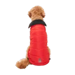 Manteau pour chien avec doublure en peluche, déperlant, S, longueur de dos 40 cm, rouge et noir – Goo-eez Mock Neck Signature Wrap Jacket – Image 2