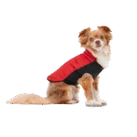 Manteau pour chien avec doublure en peluche, déperlant, S, longueur de dos 40 cm, rouge et noir – Goo-eez Mock Neck Signature Wrap Jacket – Image 3