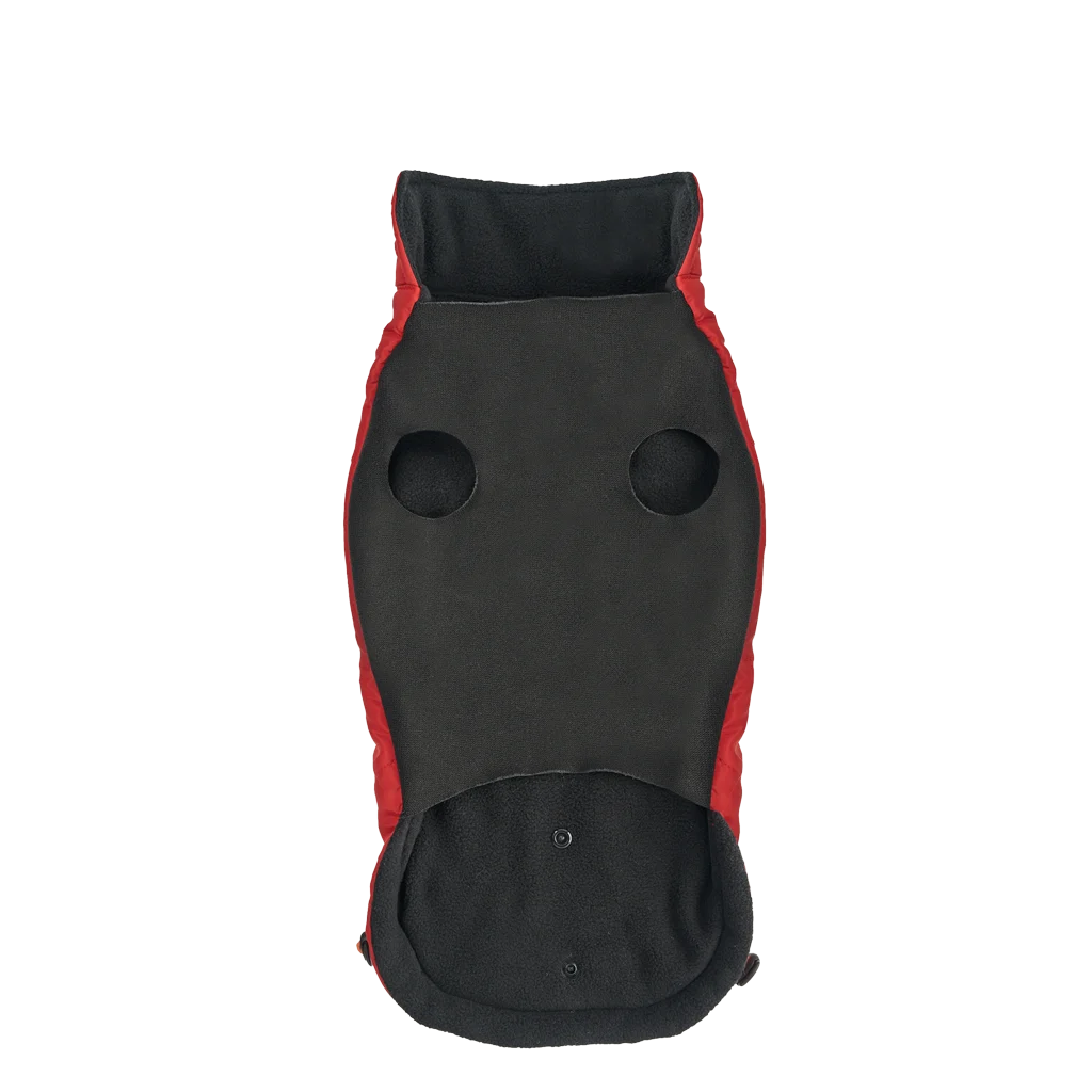 Manteau pour chien avec doublure en peluche, déperlant, L, longueur de dos 52 cm, rouge et noir – Goo-eez Mock Neck Signature Wrap Jacket – Image 4