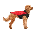 Manteau pour chien avec doublure en peluche et extérieur déperlant, taille XL, rouge et noir – Goo-eez Mock Neck Signature Wrap Jacket