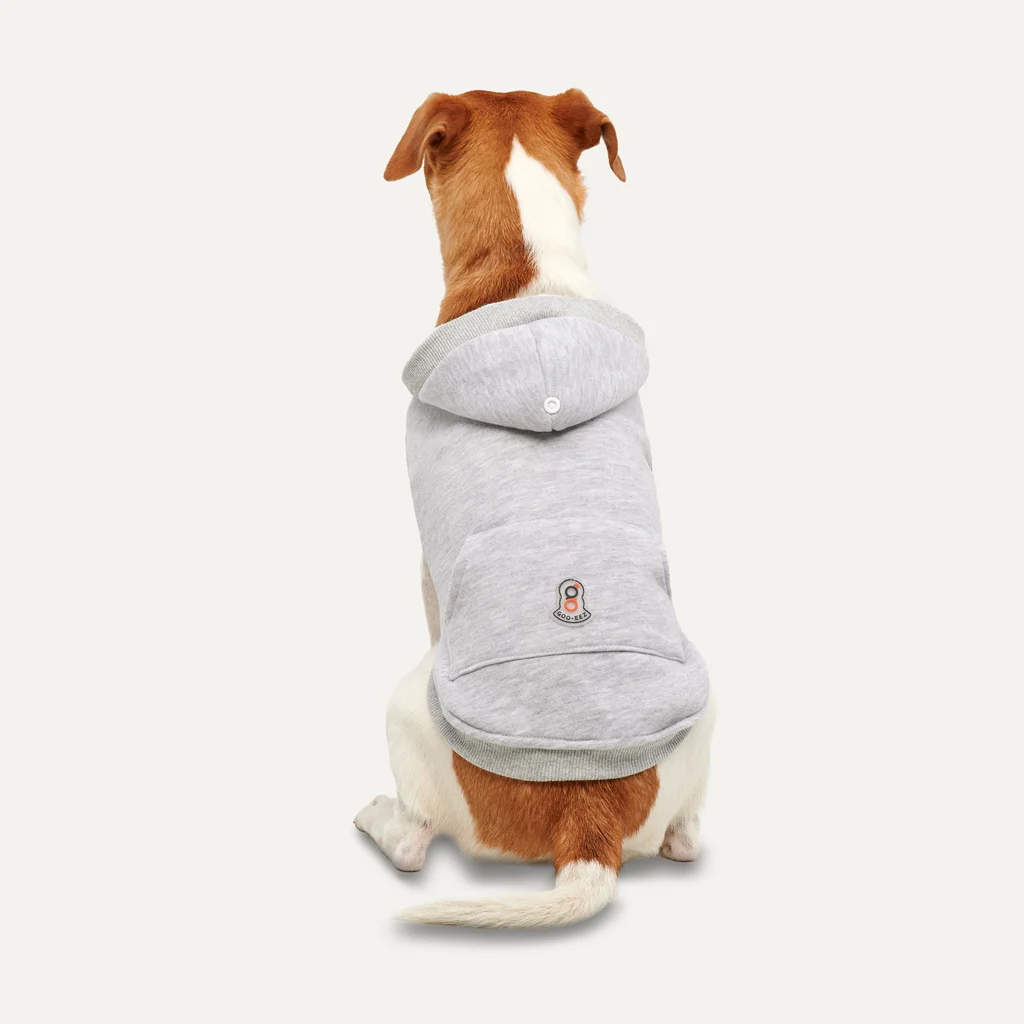 Sweat à capuche pour chien en polaire avec doublure peluche, taille M, gris – Goo-eez Kangaroo Fleece Hoodie – Image 4
