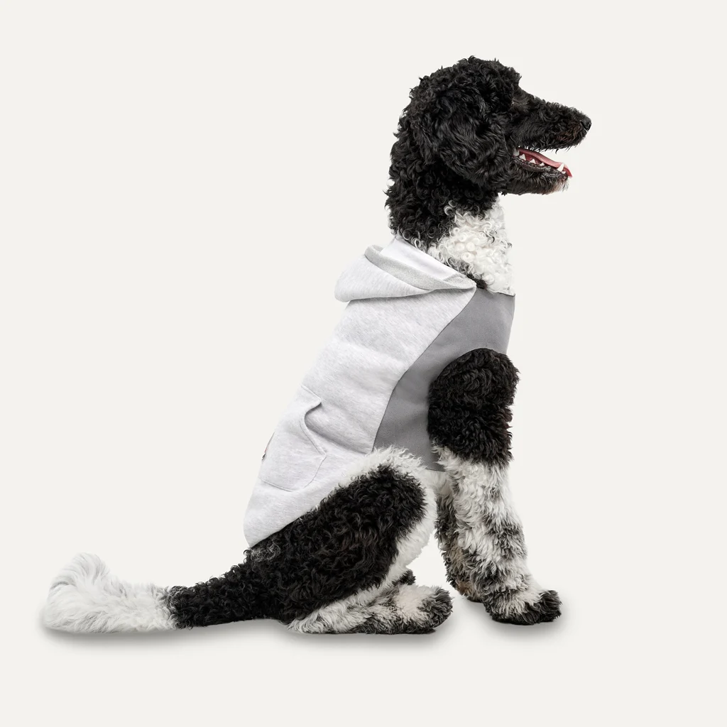 Sweat à capuche pour chien en polaire avec doublure en peluche, taille XXL, gris – Goo-eez Kangaroo Fleece Hoodie – Image 2