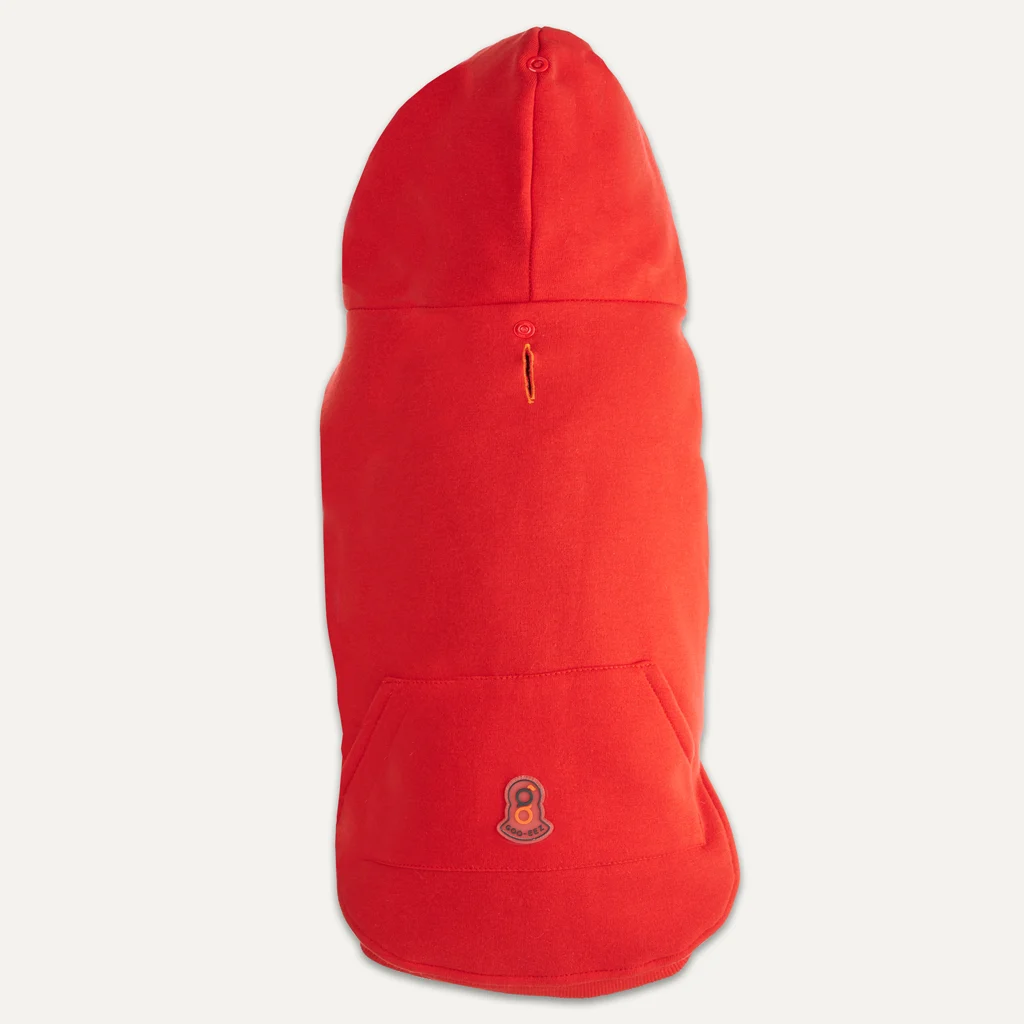 Sweat à capuche en polaire pour chien avec doublure peluche, taille M, rouge et noir – Goo-eez Kangaroo Fleece Hoodie – Image 6