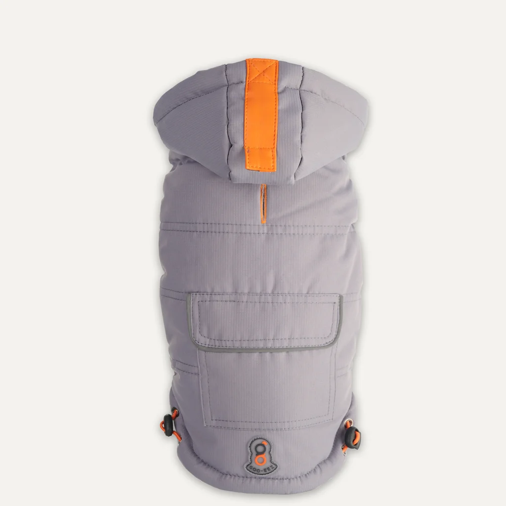 Combinaison de neige pour chien à capuche, imperméable, M, longueur de dos 45 cm, gris – Goo-eez Hooded Full Body Snowsuit – Image 5