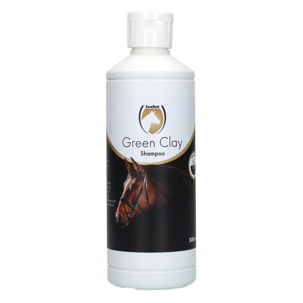 GROE00990.png Shampooing pour chevaux à l’argile verte, 500 ml – Excellent Horse Green Clay Shampoo – Image 1