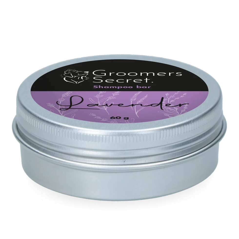 Pain de shampoing avec après-shampoing et parfum lavande, 60 g – Groomers Secret Shampoo Bar Lavendel – Image 2