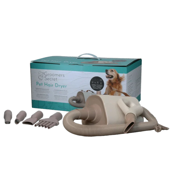 Sèche cheveux pour chiens avec accessoires pour sécher et peigner – Groomers Secret Pet Hair Dryer