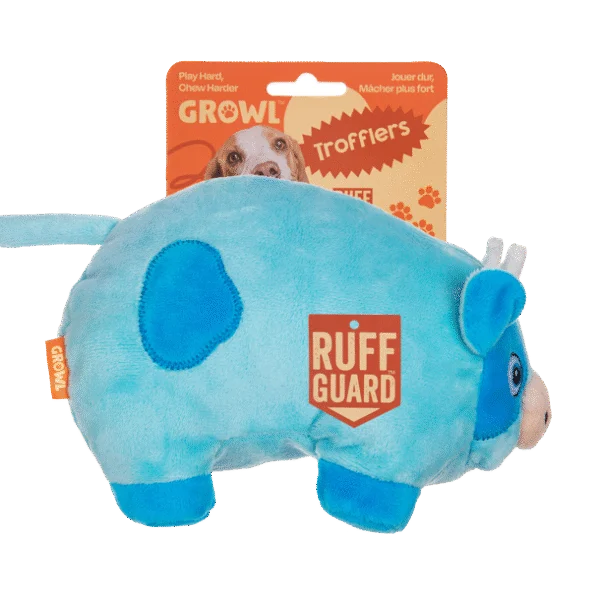 Peluche pour chien avec grand pouic – Growl Trofflers Moo Moo la vache