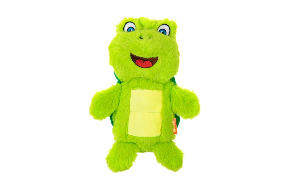 Peluche pour chien tortue avec tapis sonore et couineur – Growl Belly Boomerz Tina la tortue – Image 2