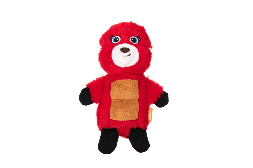 Peluche pour chien panda roux avec tapis sonore et couineur – Growl Belly Boomerz Riley le panda roux – Image 2