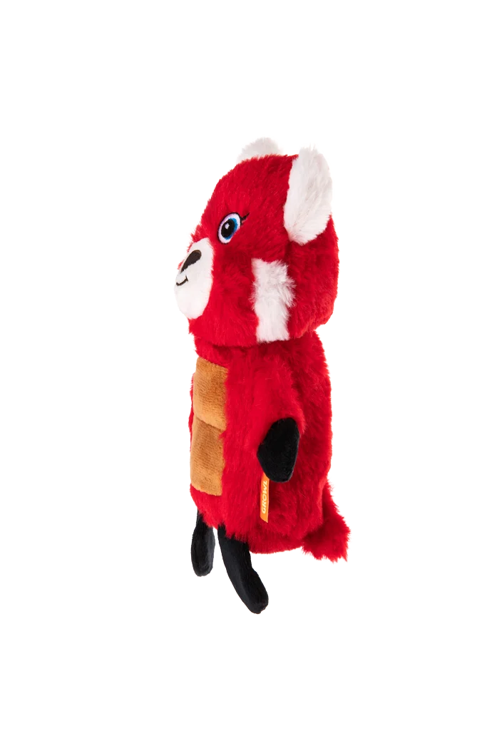 Peluche pour chien panda roux avec tapis sonore et couineur – Growl Belly Boomerz Riley le panda roux – Image 3