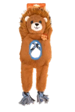 Jouet de traction en peluche et corde avec 2 couineurs – Growl Jungle Tugz Louie le lion