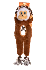 Jouet de traction pour chien avec corde et deux couineurs – Growl Jungle Tugz Max le Singe