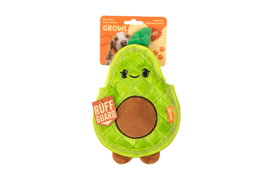 Jouet couineur pour chien avec trois couineurs – Growl Flip Floppz Ava l’Avocat – Image 1