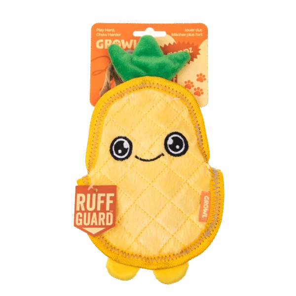 Jouet couineur pour chien avec trois couineurs – Growl Flip Floppz Penny l’ananas