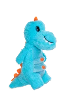 Peluche pour chien avec corde et grand couineur – Growl Stomperz Terry, le Tyrannosaure Rex bleu – Image 3