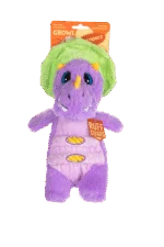 Peluche pour chien avec corde et grand couineur – Growl Stomperz Benny le brachiosaure violet