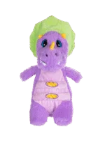 Peluche pour chien avec corde et grand couineur – Growl Stomperz Benny le brachiosaure violet – Image 2