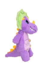 Peluche pour chien avec corde et grand couineur – Growl Stomperz Benny le brachiosaure violet – Image 3