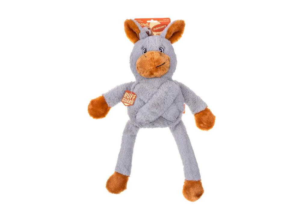 GROWL52022.png Jouet pour chien en peluche avec 5 couineurs – Growl Pulldozers Denny l’Âne – Image 1