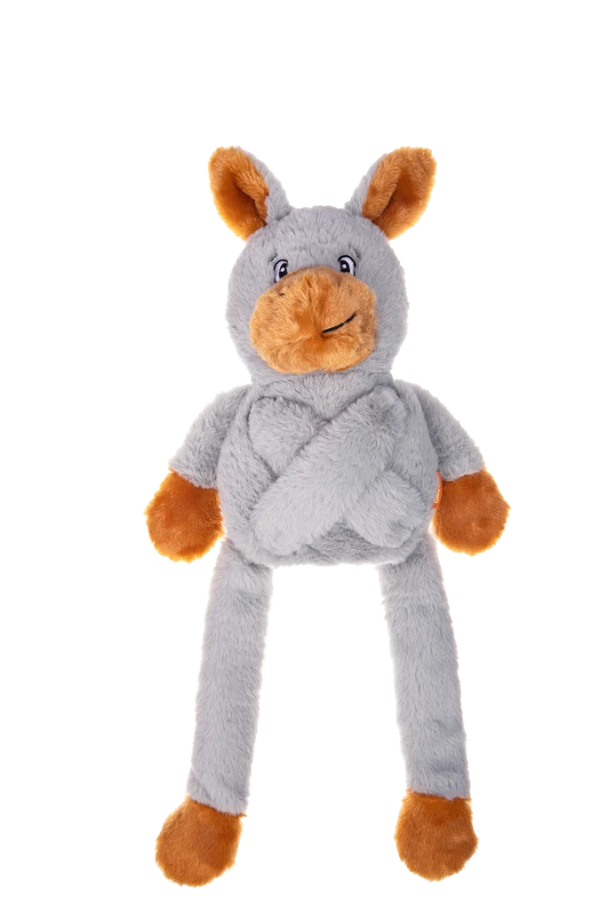 Jouet pour chien en peluche avec 5 couineurs – Growl Pulldozers Denny l’Âne – Image 2