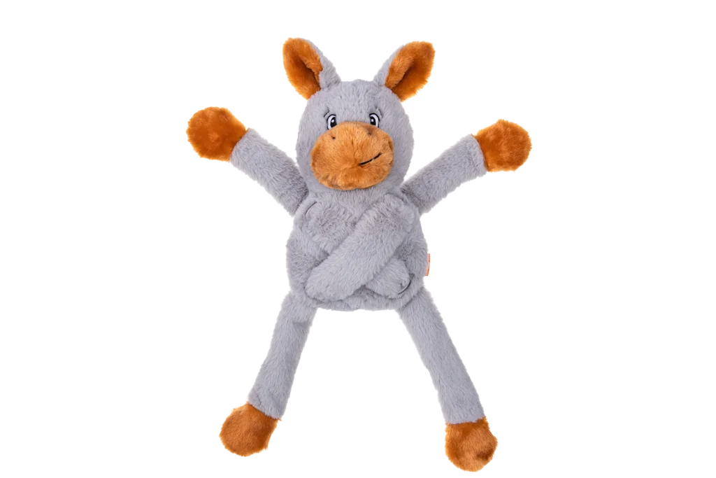 Jouet pour chien en peluche avec 5 couineurs – Growl Pulldozers Denny l’Âne – Image 3