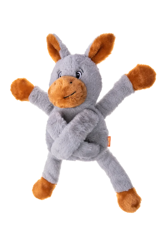 Jouet pour chien en peluche avec 5 couineurs – Growl Pulldozers Denny l’Âne – Image 4