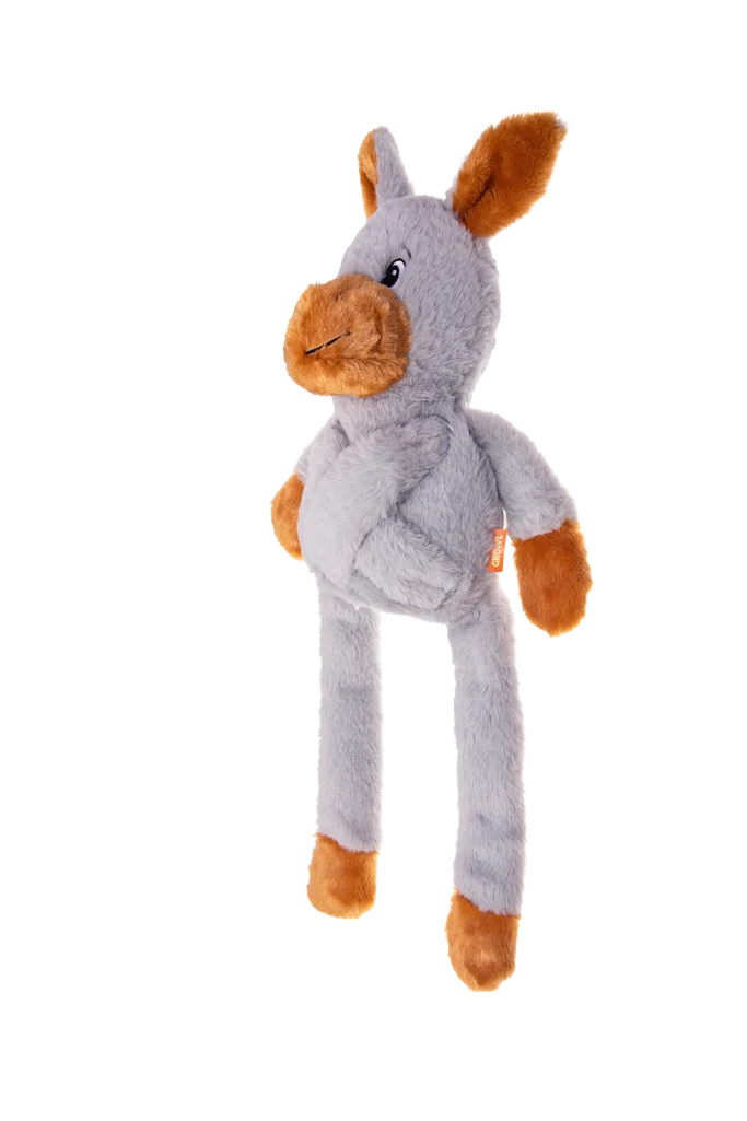 Jouet pour chien en peluche avec 5 couineurs – Growl Pulldozers Denny l’Âne – Image 5