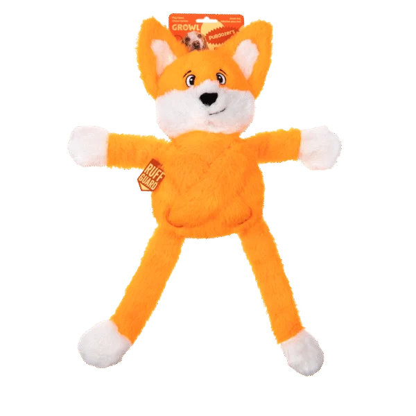 Peluche pour chien avec 5 couineurs – Growl Pulldozers Freddy le renard