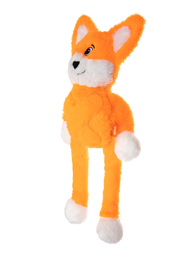 Peluche pour chien avec 5 couineurs – Growl Pulldozers Freddy le renard – Image 3