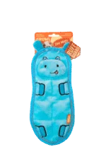 Peluche plate pour chien avec 7 couineurs – Growl Zoo Matz Hugo l’hippopotame