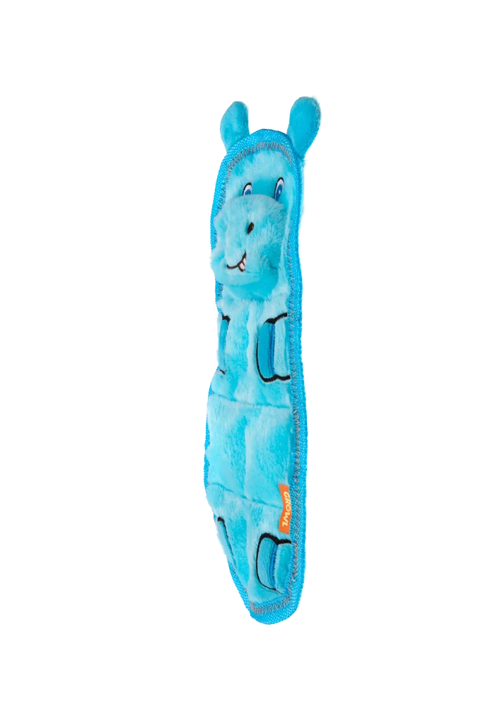 Peluche plate pour chien avec 7 couineurs – Growl Zoo Matz Hugo l’hippopotame – Image 3