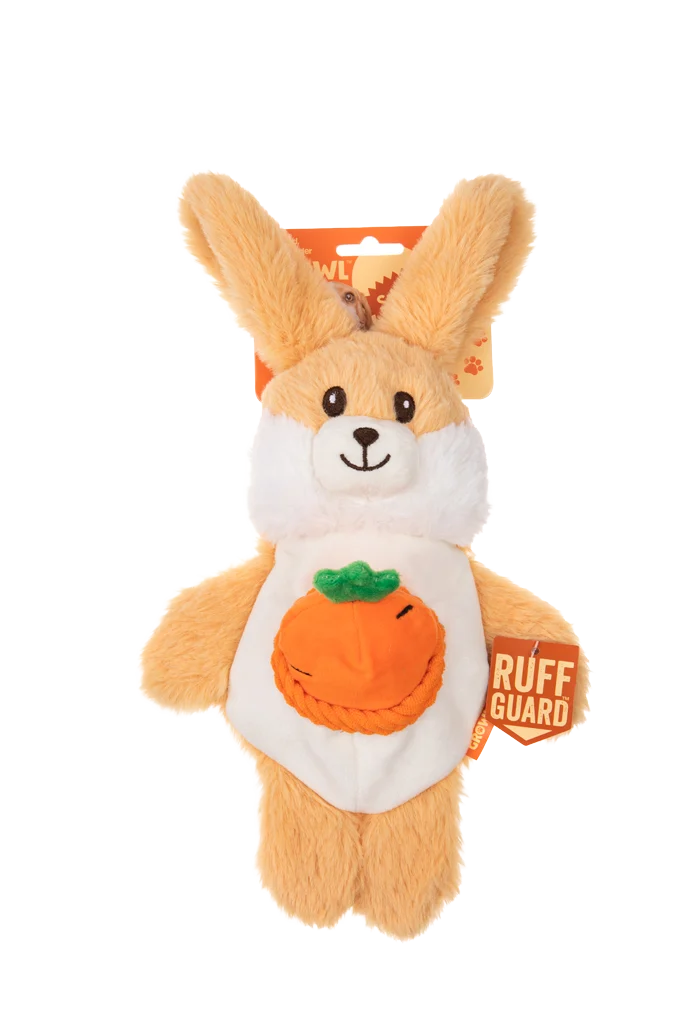 GROWL52030.png Peluche pour chien avec 2 couineurs et un jouet caché – Growl Snackerz Bentley le lapin – Image 1