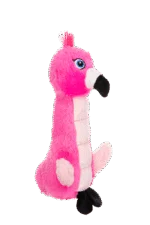 Peluche pour chien flamant rose avec tissu sonore et couineur – Growl Belly Burdz Fione le flamant rose – Image 3